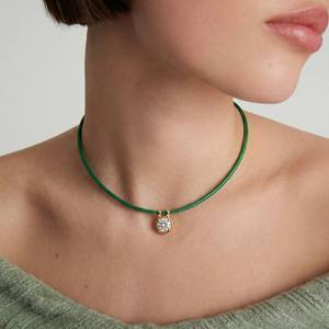 <span class=keywords><strong>Collana</strong></span> EDGE Personalizzata Multicolore con Ciondolo in Oro <span class=keywords><strong>e</strong></span> Accenti in Cristallo, Gioielli Eleganti alla Moda OEM ODM per Donne - Product Image 3