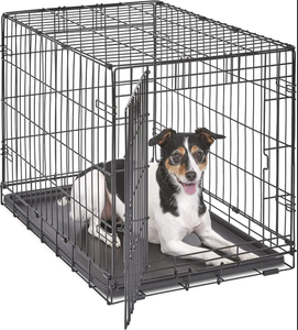 Las jaulas de metal para perros medianos a grandes con estantes y cajas para perros de tubo cuadrado grueso fáciles de mover provienen de la fábrica de origen - Product Image 1