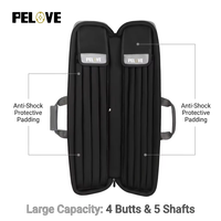 Étui de transport professionnel pour queue de billard 4Bx5S, étanche, en tissu Oxford avec revêtement en cuir, pour rangement et transport de 1/2 queue de billard