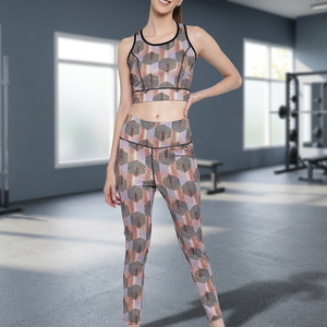 Ensemble de vêtements de sport pour femmes, pour la gym et le fitness, séchage rapide, respirant, antibactérien, spandex/polyester, uni, taille haute, 3 pièces, personnalisé - Product Image 3
