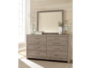 <span class=keywords><strong>Commode</strong></span> à 6 tiroirs, finition rustique <span class=keywords><strong>vintage</strong></span> gris effet bois flotté, grain de cerisier répliqué, quincaillerie en acier inoxydable, glissières fluides - Product Image 3