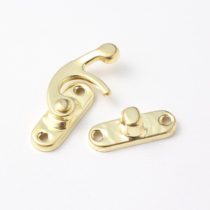 Wooden Box Hook Lock Horn Lock Gift Box Buckle 27x32mm Plated Iron Durable For Bags And Packaging - Product Image 3