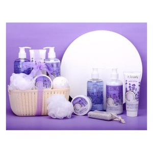 Coffrets cadeaux de bain pour femmes au design tendance, gel douche, shampoing, <span class=keywords><strong>gommage</strong></span> corporel, mousse de lavande avec fonction hydratante, panier inclus - Product Image 1