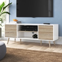 Meuble TV moderne Meuble TV en bois et table basse Table d'angle blanche Meuble de salon Meuble TV
