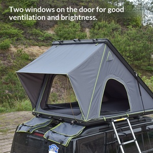 Tente de toit triangulaire quatre saisons, imperméable, pour <span class=keywords><strong>camping</strong></span> en plein air, SUV, voyages tout-terrain, autoportée, pliable, en tissu Oxford - Product Image 3