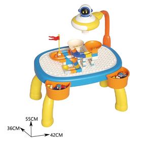 Set mainan meja menggambar 2 dalam 1, Set mainan meja blok bangunan Diy dengan proyeksi - Product Image 3