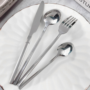 Châu Á thép không gỉ bạc đặt bữa ăn tối Milkshake trộn dịch vụ thìa dao món tráng miệng salad ngã ba Flatware - Product Image 3