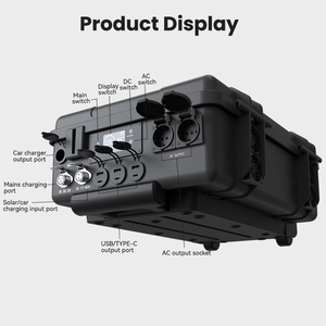 เครื่องกำเนิดไฟฟ้าพลังงานแสงอาทิตย์แบบพกพา All One 3000W สถานีพลังงานสำรองแบบชาร์จไฟได้ สำหรับการตั้งแคมป์และเหตุฉุกเฉินในบ้าน - Product Image 4