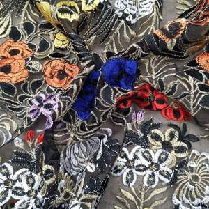 Embroidery <b>Lace</b> <b>Fabric</b> Multi-color Flower Mesh Embroidery <b>Lace</b> <b>Fabric</b> Factory - Product Image 4