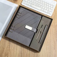 Coffret Cadeau Luxe Personnalisé : Carnet A5 en Cuir Rigide à Reliure Amovible et Stylo pour Bureau et Entreprise