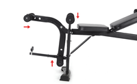 Black Bench – banc de gymnastique multifonction fendu Flybird réglable, entraînement, Panca Piana régulabile, banc de musculation, jambes bouclées