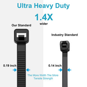 14 بوصة متينة - ليفيتش نايلون زي برباطات (حزمة 100 بوصة) بقفل ذاتي 75 رطل قوة شد 100 قطعة MOQ PA66 كابلات ربط - Product Image 5