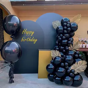 Globo negro Guirnalda Arco Kit Oro Blanco Metálico Cromo Confeti <span class=keywords><strong>Globos</strong></span> Boda Baby Shower Cumpleaños - Product Image 1