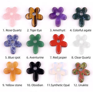 Подвеска из пяти лепестков в древнем стиле «DIY», натуральный кристалл, агат, резьба по камню, декоративное ремесло для дома или офиса - Product Image 2