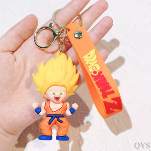 Porte-clés en PVC personnalisé avec logo QYS, personnage d'anime, caoutchouc souple 3D, porte-clés de dessin animé, breloque pour sac - Product Image 4