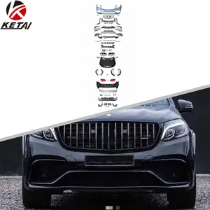 GLS63 Style Auto Bumper Front Lip Rear Diffuser Side Skirt Spoiler Facelift Full Set Body Kit For BENZ GL X166 2012-2015