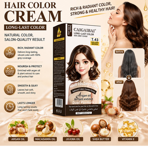 Venta al por Mayor en el Sudeste Asiático, Crema <span class=keywords><strong>de</strong></span> Coloración Capilar Profesional <span class=keywords><strong>de</strong></span> 60 ml * 2, Fórmula Vegetal Sin Amoníaco, Coloración Duradera - Product Image 4