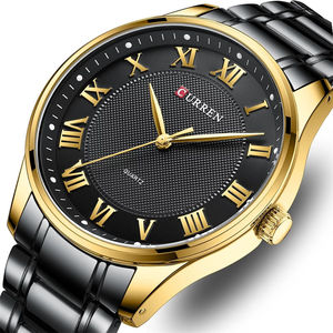 Montre à quartz personnalisée avec logo, bracelet en alliage d'acier inoxydable, pour homme, style simple, décontracté, cadran en verre, aiguilles mécaniques - Product Image 5
