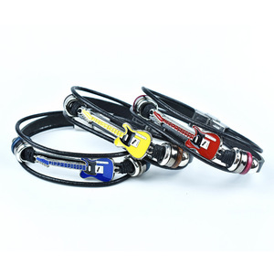 <span class=keywords><strong>Bracelet</strong></span> en <span class=keywords><strong>cuir</strong></span> de basse jazz <span class=keywords><strong>moderne</strong></span> pour étudiants <span class=keywords><strong>Bracelet</strong></span> à la mode en alliage de zinc fait à la main avec boucle en acier inoxydable - Product Image 6