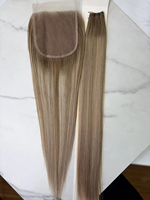 Sistem Rambut Integrasi Mesh Kustom Grosir HD Transparent Lace Closure Rambut Manusia Virgin dengan Bleached Knots untuk Wanita