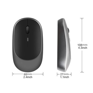 Souris sans fil double mode 2.4G Bluetooth 1600Dpi, 4 boutons, conception ergonomique pour utilisation au bureau, à la maison, sur tablette - Product Image 2
