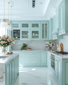 Gabinete Personalizado Verde Menta de Lujo Vermont Premium Colección 2026 con Tamaño Personalizado para Cocina de Penthouse Urbana - Product Image 3