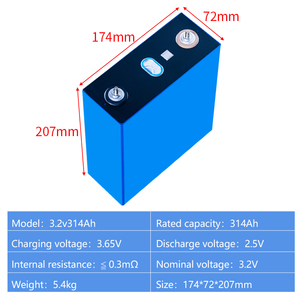 Литий-ионный призматический аккумулятор Exencell Grade 3.2V 314Ah, срок службы 10000 циклов, модели LiFePO4 280Ah, 300Ah, 302Ah, 314Ah, 320Ah, 340Ah в наличии - Product Image 3