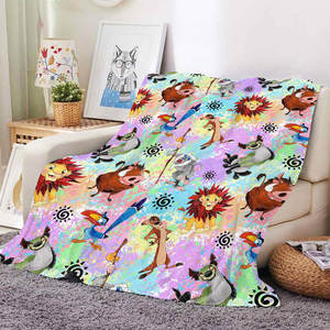 ผ้าห่มพิมพ์ลายการ์ตูนสิงโตคุณภาพสูงราคาส่งถูก ผ้าฟลีซแฟลนเนลแบบกำหนดเองได้ - Product Image 2