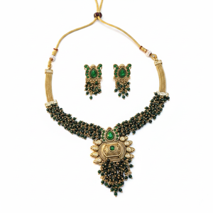 Parure de bijoux ethnique en laiton plaqué argent et zircon, collier ras-du-cou et pendentif Tikka, pour mariée, fiançailles, mariage, anniversaire, fête, cadeau - Product Image 2
