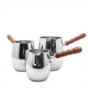 Factory Sale Modern Italian-Style Stainless Steel Eco-Friendly Fancy Rosewood Handle Milk Frothing Cup for Coffee and <b>Tea</b> <b>Set</b> - Product Image 3