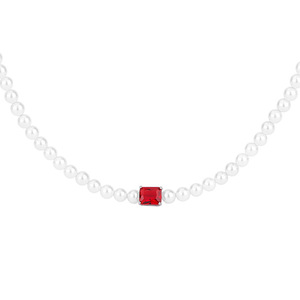Nuevo regalo moda rectángulo diamante Retro australiano Shell perla Metal Color Artificial tesoro mezclar y combinar collar de mujer - Product Image 1