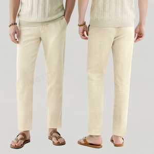 <span class=keywords><strong>Pantaloni</strong></span> <span class=keywords><strong>Estivi</strong></span> in <span class=keywords><strong>Lino</strong></span> per <span class=keywords><strong>Uomo</strong></span>, Leggeri, Traspiranti, di Alta Qualità, con Logo Personalizzato - Product Image 1