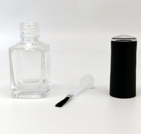 Flacon vide 13 ml pour vernis à ongles avec bouchon en verre transparent et pinceau, idéal pour la sérigraphie et le marquage à chaud