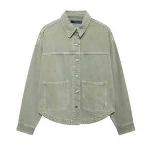 Chaqueta Vaquera de Mujer Personalizada Primavera 2026 - Estilo Francés, Manga Larga, Corte Recortado, OEM/ODM por Fábrica de Ropa China - Product Image 5