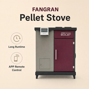 Chimenea de Pellets Fangran 300S con WiFi, Pantalla Táctil, Encendido Automático, Control Remoto, Moderna, Independiente, para Interiores y Granjas - Product Image 1