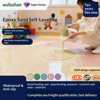 Revêtement époxy liquide bicomposant effet marbre brillant Wufushan pour sols intérieurs, auto-nivelant, couleur sable, longue durée