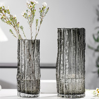 Vase en verre transparent de style nordique, effet glacier extrême, pour la maison moderne, idéal pour l'arrangement de roses dans le salon