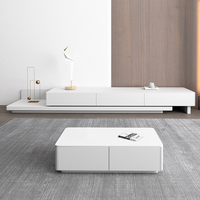 Meuble TV moderne avec rangement rétractable multifonctionnel de style nordique
