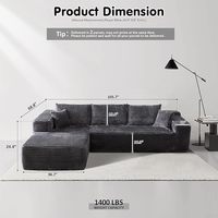 Canapé modulaire moderne, canapé d'angle, chaise longue en forme de L, siège profond, rembourré pour salon, chambre à coucher, style nuage, canapé d'angle nuage
