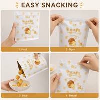 Sac d'emballage alimentaire personnalisé grand format avec fermeture éclair pour boulangerie, pain, toast, gâteau, biscuits, refermable, pochette OEM
