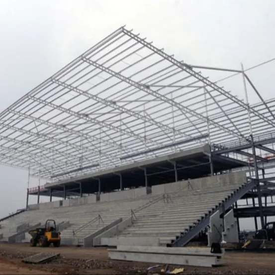 Yinong中国高速建設鉄骨構造設計バドミントンバスケットボールスポーツホールサッカースタジアムブリーチャー