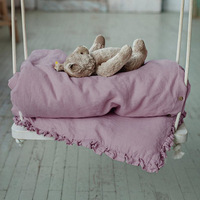 Parure de lit en Fiber de lin français, style biologique, linge de lit pour bébé, drap ajusté, berceau pour enfants