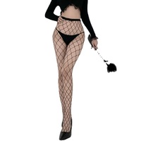 Collants résille sexy en nylon, polyamide et élasthanne avec coutures, pour femmes, en noir et blanc, tailles L, M, S, 8006