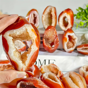 Tinh thần hang động tinh thể thủ công mỹ nghệ trứng hình tự nhiên màu đỏ Carnelian geode cụm Đối với trang trí nội thất, đồ trang sức làm & phụ kiện - Product Image 2