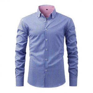 <span class=keywords><strong>Camisa</strong></span> de Manga Larga a <span class=keywords><strong>Cuadros</strong></span> con Estampado Digital Elástico en Cuatro Direcciones, Exclusiva para Comercio Transfronterizo, <span class=keywords><strong>Camisa</strong></span> Casual de Primavera para Hombre - Product Image 2