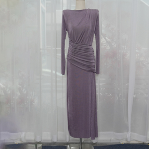 Nuevo vestido de noche largo ajustado de color puro con diseño elegante y de alta calidad - Product Image 1