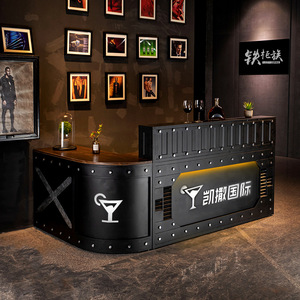 Caja Registradora de Estilo Industrial Retro, Barra de Hierro para Tienda, <span class=keywords><strong>Bar</strong></span> o Restaurante, Mostrador Industrial Vintage para Loft - Product Image 2