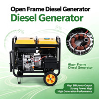 Générateur diesel portable 7 kW monophasé et triphasé monocylindre refroidi par air à démarrage électrique pour fermes d'élevage et fermes touristiques
