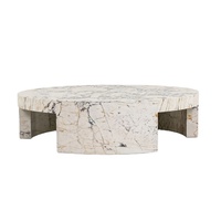 Meubles en gros OEM&ODM, table basse ronde en marbre de luxe.