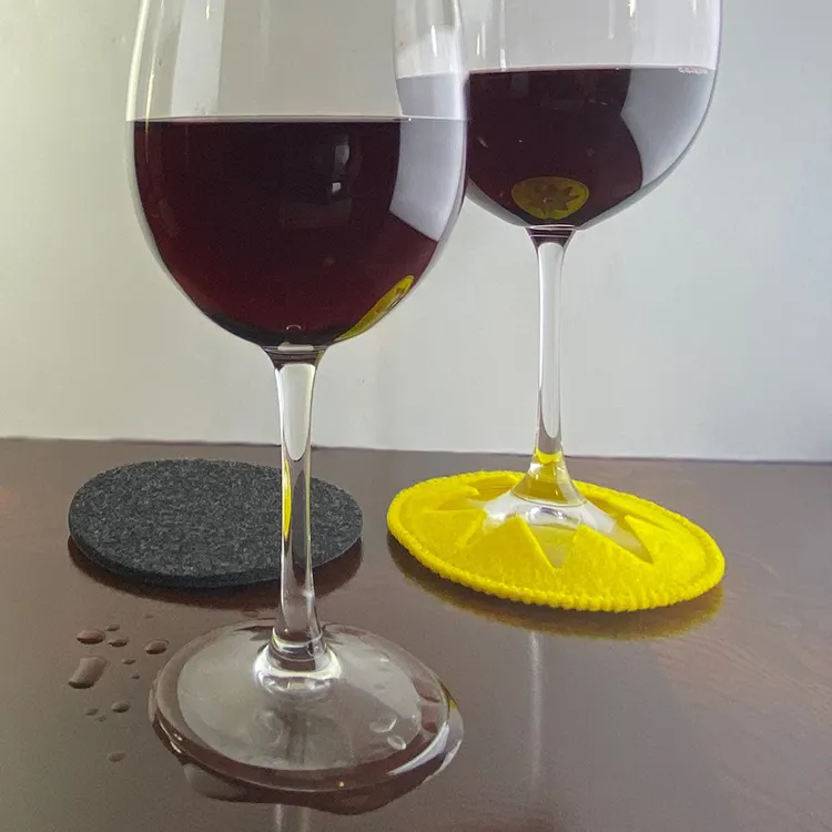 New style colorful wine glass mat felt goblet coasters